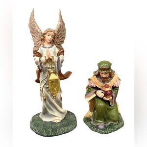 Thomas Kinkade Hawthorne Village Nativity Set King Melchoir Angel of Light 2007